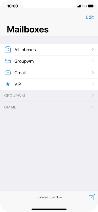 Press the required email account.