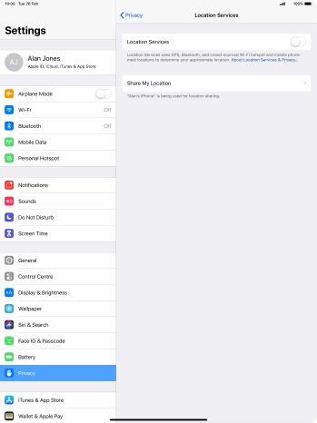 Press the indicator next to 