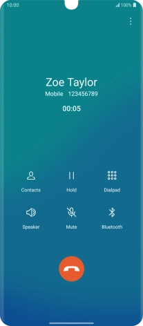 Press the end call icon.