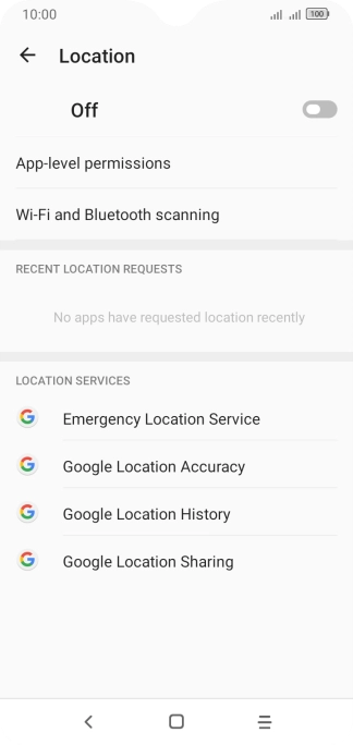 Press the indicator to turn the function on or off.