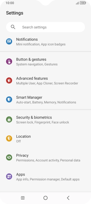 Press Security & biometrics.