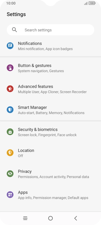 Press Security & biometrics.