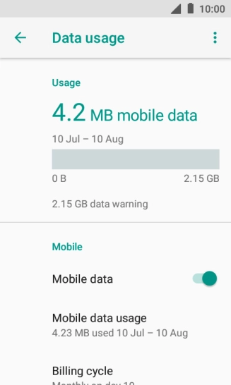 The total data usage is displayed.