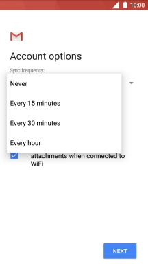 Press the required setting.