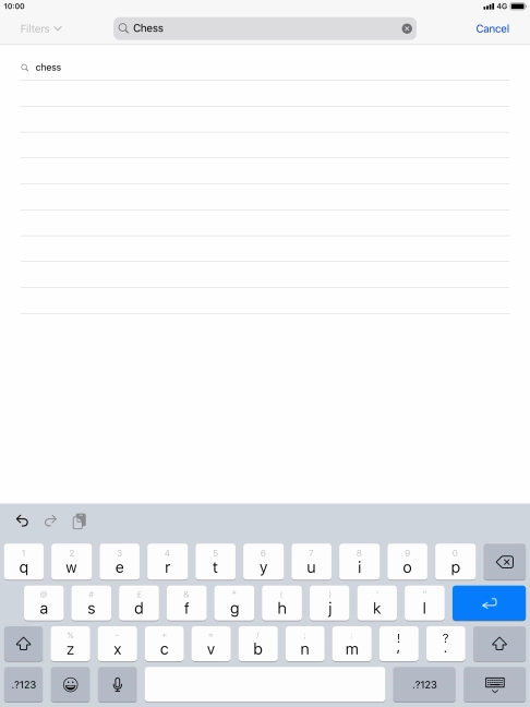 Key in the name or subject of the required app and press enter.
