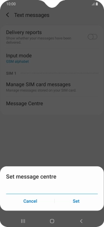 Key in +61415011501 and press Set.