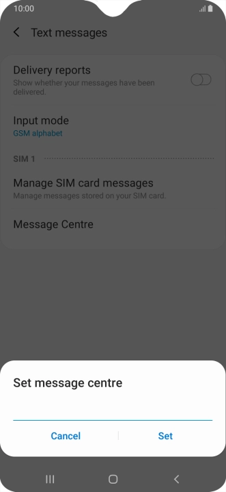 Key in +61415011501 and press Set.