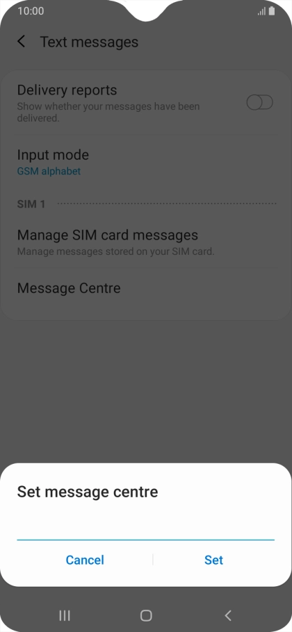 Key in +61415011501 and press Set.