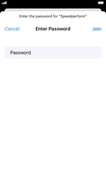 Key in the password for the Wi-Fi network and press Join.