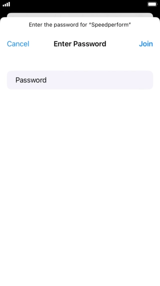Key in the password for the Wi-Fi network and press Join.