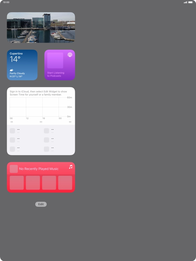 If you're using a Widget Stack: slide up or down on the stack to select the required widget.