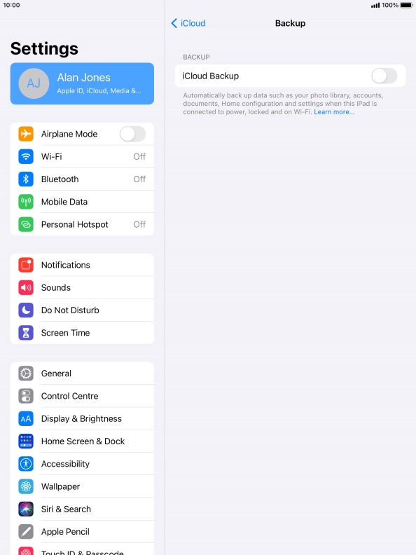 Press the indicator next to 