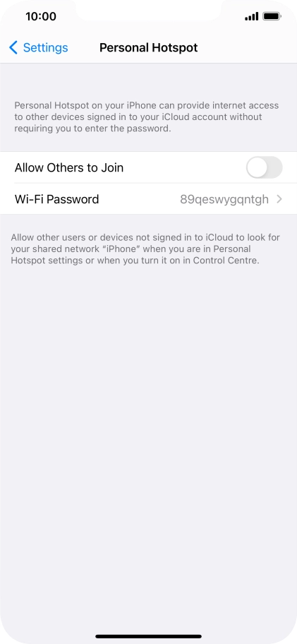Press Wi-Fi Password and key in the required password.
