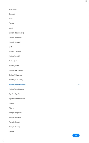 Press the required language.