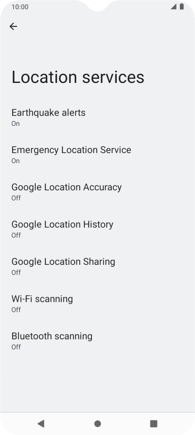 Press Google Location Accuracy.