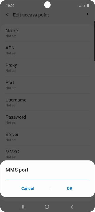 Key in 8080 and press OK.