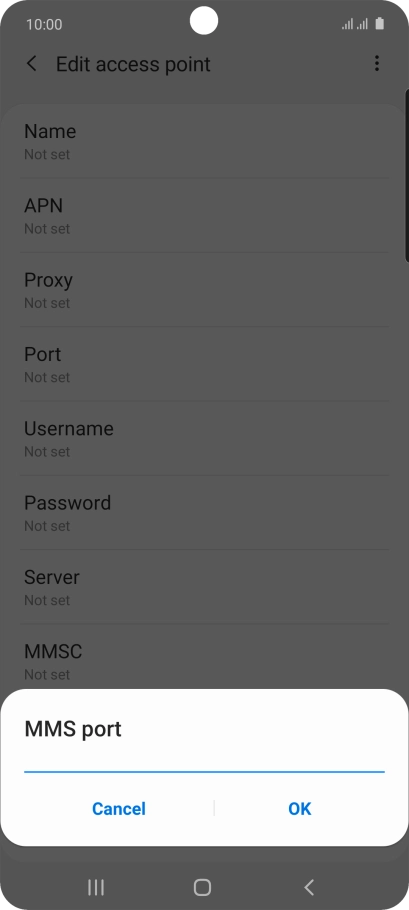 Key in 8080 and press OK.