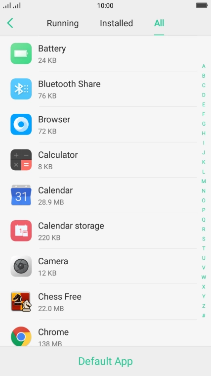 Press the required app.