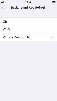 To turn off background refresh of apps, press Off.