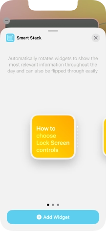 Slide your finger right or left on the screen to select the required widget size.