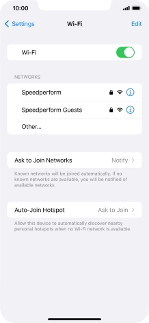 Press the required Wi-Fi network and key in the password for the Wi-Fi network.