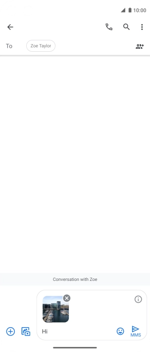 Press the send icon when you've finished your picture message.