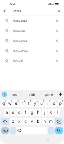 Key in the name or subject of the required app and press the search icon.