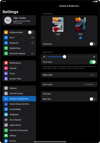Press the indicator next to 
