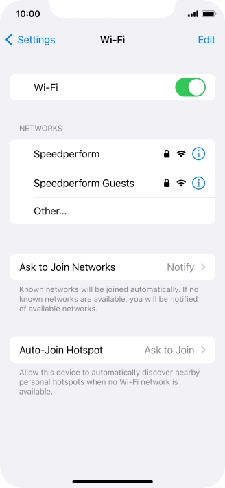 Press the required Wi-Fi network and key in the password for the Wi-Fi network.