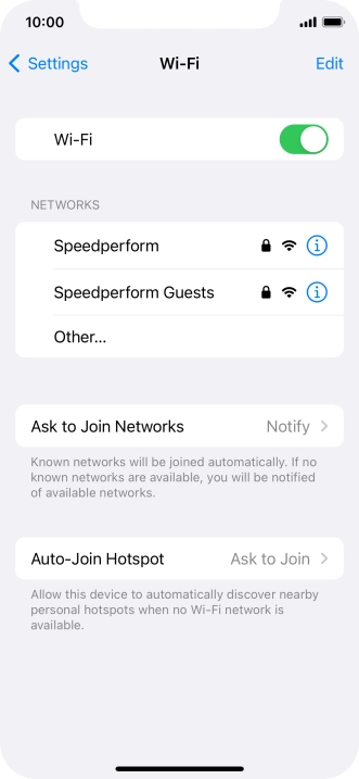 Press the required Wi-Fi network and key in the password for the Wi-Fi network.
