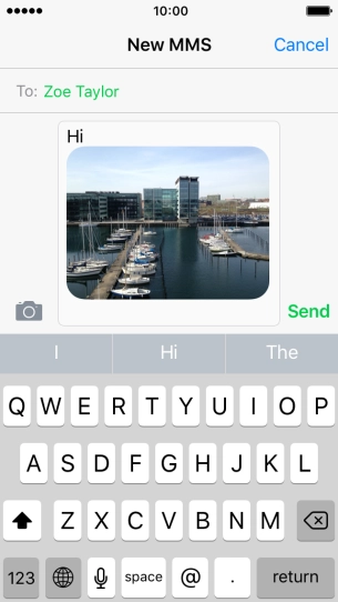 Press Send when you've finished your iMessage.