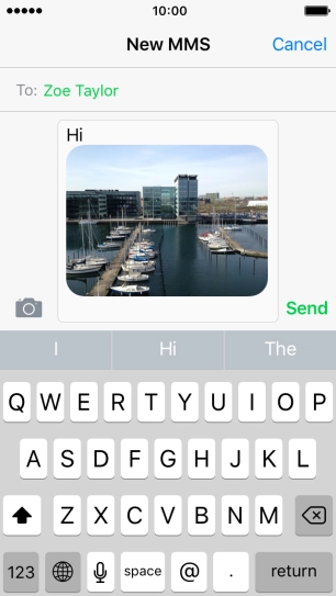 Press Send when you've finished your iMessage.
