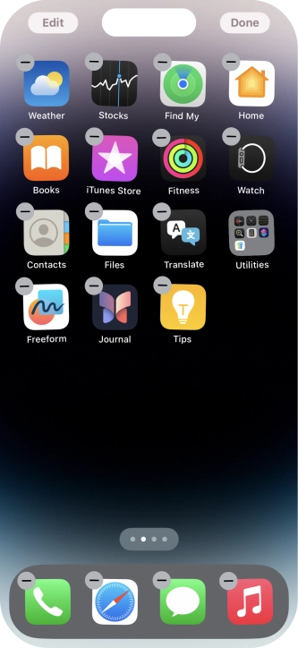 Press the home screen icon.