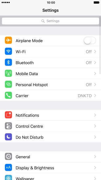 Press Personal Hotspot.