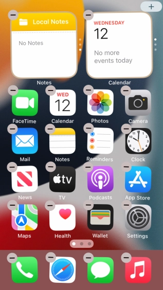 Press the home screen icon.