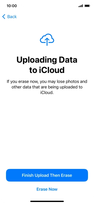 Press the required setting.