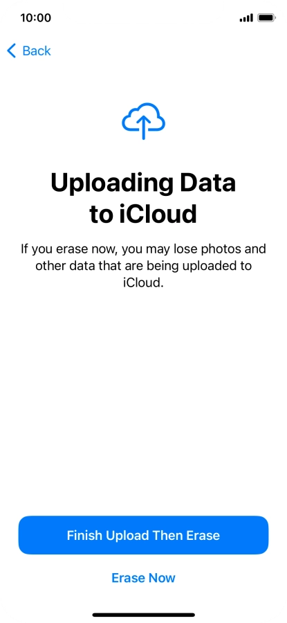 Press the required setting.