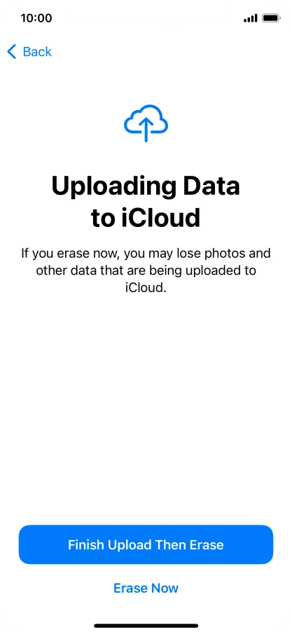 Press the required setting.