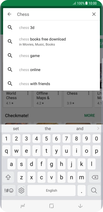 Key in the name or subject of the required app and press the search icon.