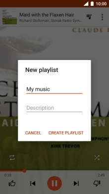 Key in a name for the playlist and press CREATE PLAYLIST.