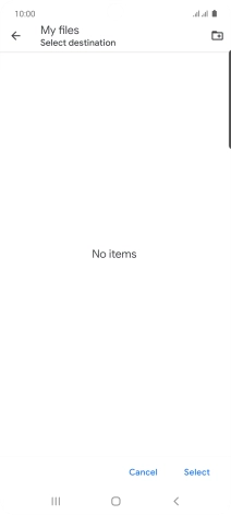 To create a new folder, press the new folder icon and follow the instructions on the screen to create a new folder.