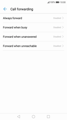 Press the required divert type.