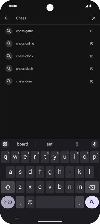 Key in the name or subject of the required app and press the search icon.