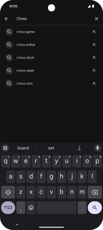 Key in the name or subject of the required app and press the search icon.