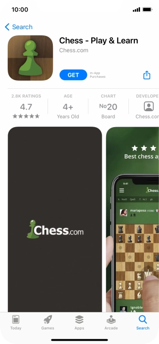 Press GET and follow the instructions on the screen to install the app.