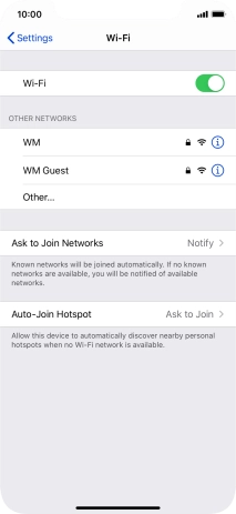 Press the required Wi-Fi network and key in the password for the Wi-Fi network.