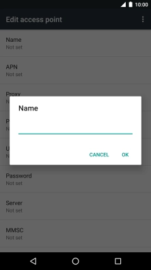 Key in Vodafone Internet and press OK.