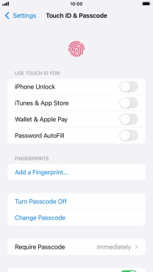 Press Turn Passcode Off and key in the phone lock code.