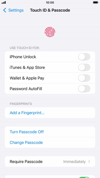 Press Turn Passcode Off and key in the phone lock code.