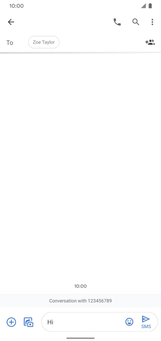 Press the send icon when you've finished your text message.